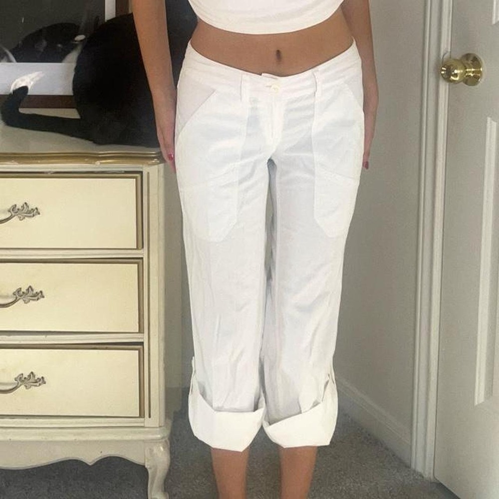 00s low rise Michael kors white cuffed capris